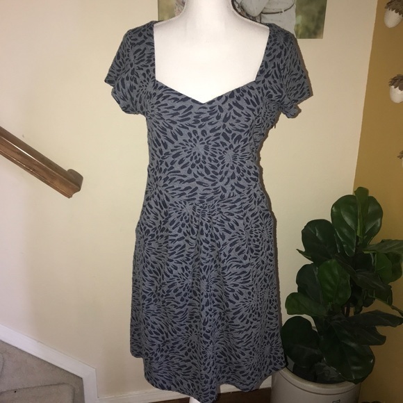 Anthropologie Deletta Blue Dress Pockets Size M